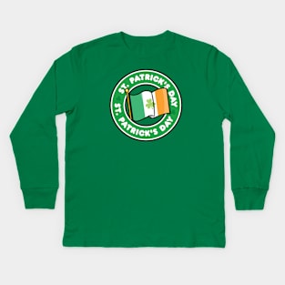 St Patrick's Day Irish Flag Kids Long Sleeve T-Shirt